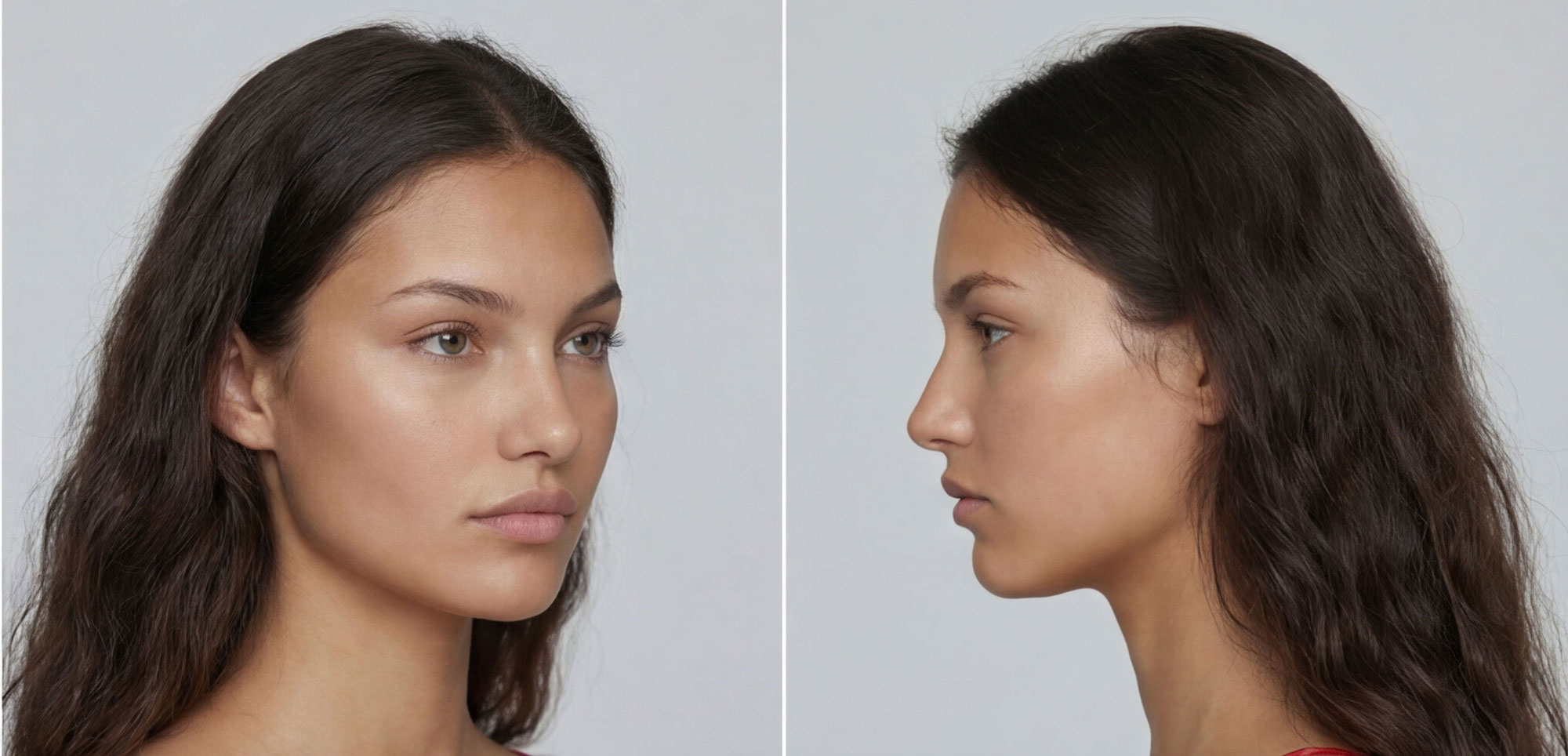 Female model standing pose used as base image for virtual apparel try-on